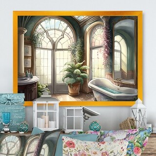Designart "Victorian Bathroom I" Bathroom Framed Art Print - Bed Bath ...